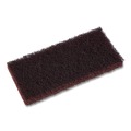 Cleaning Brushes | Boardwalk 7100359808 4.62 in. x 10 in. Heavy-Duty Utility Pad - Brown (10/Carton) image number 1