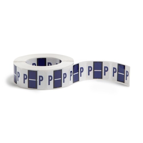 Office Jansan | Smead 67086 1 in. x 1.25 in. "P" End Tab Filing Label - White/Violet (500/Roll) image number 0