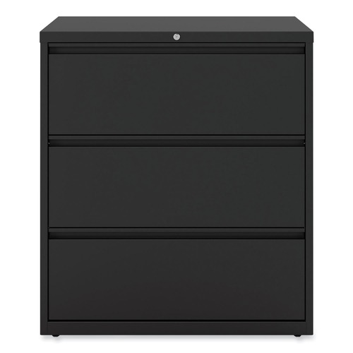  | Alera 25489 3-Drawer Lateral 36 in. x 18 in. x 39.5 in. File Cabinet - Black image number 0