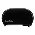 Paper Towels and Napkins | Boardwalk R3670BKBW 13 in. x 6.75 in. x 8.75 in. Standard Twin Toilet Tissue Dispenser - Black image number 1