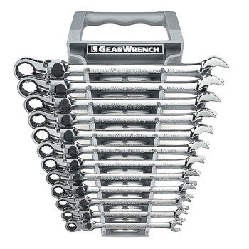 GearWrench 85698 12-Piece Metric XL Locking Flex Combination Ratcheting Wrench Set