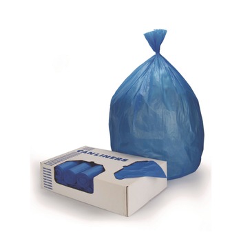 Heritage 30 in. x 43 in. 30 gallon 1.3 millimeter Biohazard Infectious Waste Flat Pack Healthcare Biohazard Printed Can Liners - Blue (200/Carton)