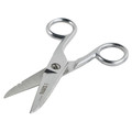 Scissors | Klein Tools 2100-9 Electrician's 5-1/4 in. Stainless Steel Scissors with Stripping Notches image number 1
