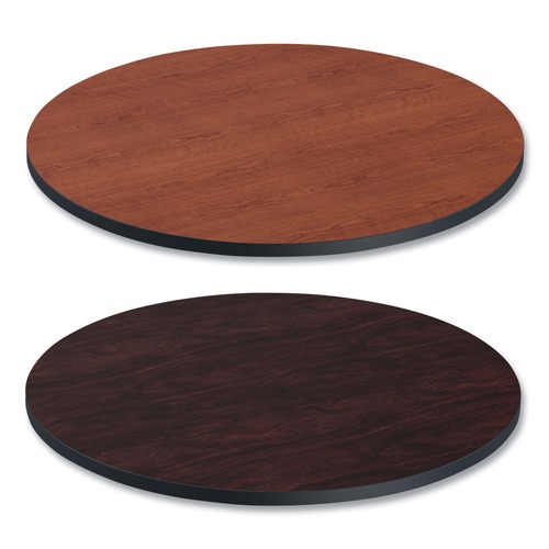 Office Desks & Workstations | Alera ALETTRD36CM 35.5 in. Diameter Round Reversible Laminate Table Top - Medium Cherry/Mahogany image number 0