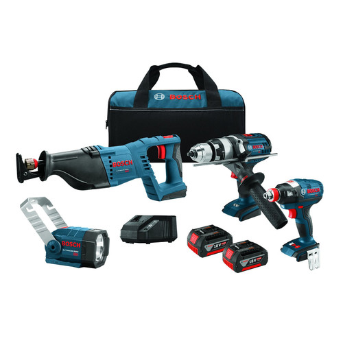 Combo Kits | Factory Reconditioned Bosch CLPK414-181-RT 18V Lithium-Ion 4-Tool Combo Kit image number 0