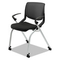  | HON HMN2.F.A.IM.ON.CU10.PLAT Motivate 300 lbs. Capacity Flex-Back Nesting/Staking Chair - Onyx/Black/Platinum image number 1