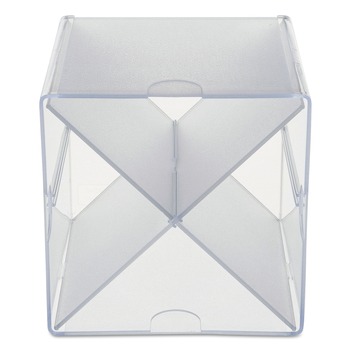 Deflecto 6 in. x 7.2 in. x 6 in. 4 Compartments X Divider Stackable Plastic Cube Organizer - Clear