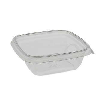 BOWLS AND PLATES | Pactiv Corp. SAC0512 EarthChoice 12 oz. Square Recycled Plastic Bowl - Clear (504/Carton)