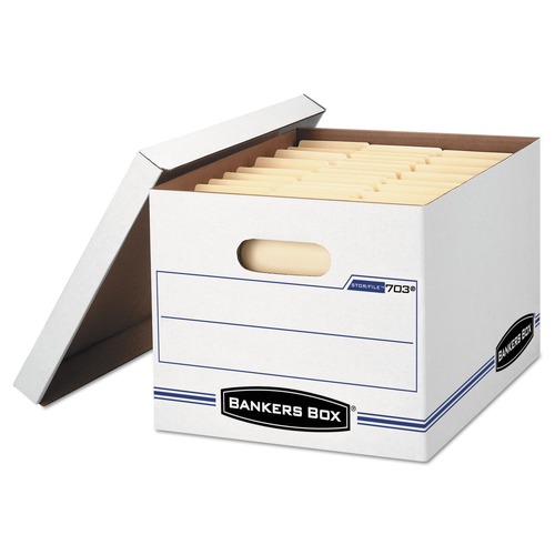  | Bankers Box 57036-04 STOR/FILE 12.5 in. x 16.25 in. x 10.5 in. Letter/Legal Files Storage Box - White (6/Pack) image number 0