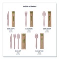 Food Service | Eco-Products EP-S215 General Purpose Fork/Knife/Napkin/Spoon Wood Cutlery - Natural (500/Carton) image number 5