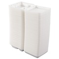 Just Launched | Dart 80HT3R 3-Compartment 7.5 in. x 8 in. x 2.3 in. Foam Hinged Lid Containers - White (200/Carton) image number 2