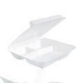 Just Launched | Dart 80HT3R 3-Compartment 7.5 in. x 8 in. x 2.3 in. Foam Hinged Lid Containers - White (200/Carton) image number 2
