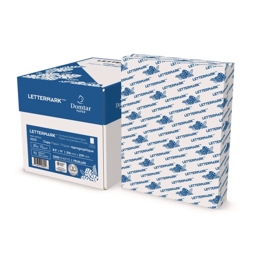 Office Jansan | Lettermark 8828 8.5 x 11 20 lb Bond Weight 5-Hole (5/16 in.) Top Punched Custom Cut-Sheet Copy Paper - White (500-Sheets/Ream) image number 0