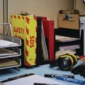 Office Jansan | Avery 18952 11 in. x 8.5 in. 3 in. Capacity 3-Rings Heavy-Duty Preprinted Safety Data Sheet Binder - Yellow/Red image number 3