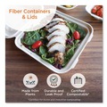 Food Trays, Containers, and Lids | World Centric CT-SC-20L-LF 6.7 in. x 8.7 in. x 1.7 in. 20 oz. Sugarcane Fiber Laminated Fiber Containers - Natural (400/Carton) image number 3