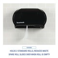 Paper Towels and Napkins | Boardwalk R3670BKBW 13 in. x 6.75 in. x 8.75 in. Standard Twin Toilet Tissue Dispenser - Black image number 8