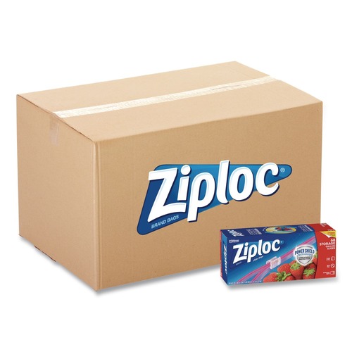 Food Service | Ziploc 316489 9.5 in. x 2.63 in. x 10.56 in. Gallon Slider Storage Bags - Clear (9/Carton) image number 0