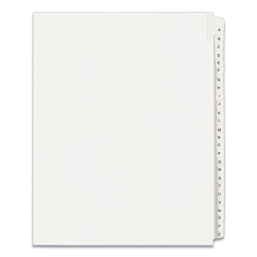 Office Jansan | Avery 01700 11 x 8.5 Allstate Style Preprinted Legal Exhibit Side A to Z Tab Index Dividers - White (26-Pieces/Set) image number 0