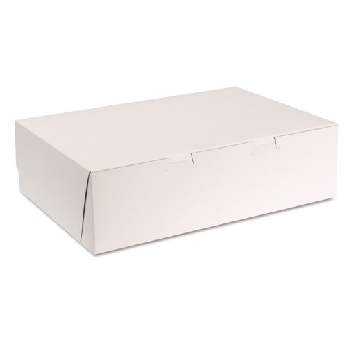 Labor Day Sale! Save $30 off $199! | SCT SCH 1025 14 in. x 10 in. x 4 in. Non-Window Paper Bakery Boxes - White (100/Carton) image number 0