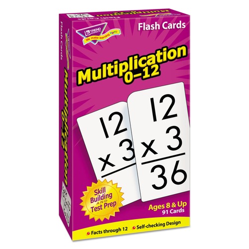 Office & Office Supplies | TREND T53105 3 in. x 6 in. Multiplication Skill Drill Flash Cards - Black and White (1-Set) image number 0