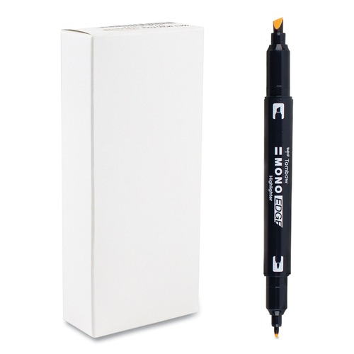 Highlighters | Tombow Mono 56410 Bullet/Chisel Tip Highlighters - Golden Yellow Barrel/Golden Yellow Ink (10/Box) image number 0