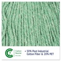 Mops | Boardwalk BWK503GNCT 5 in. Super Loop Cotton/Synthetic Fiber Wet Mop Head - Large, Green (12/Carton) image number 9