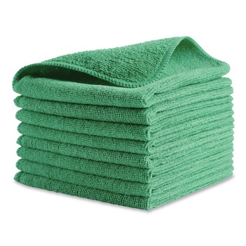 Rubbermaid Commercial 12 in. x 12 in. Microfiber Cleaning Cloths - Green (24/Pack)