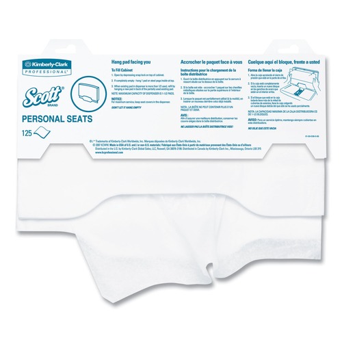 Paper & Dispensers | Scott 7410 Personal Seats 15 in. x 18 in. Sanitary Toilet Seat Covers - White (125/Pack) image number 0