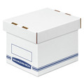  | Bankers Box 4662101 6.25 in. x 8.13 in. x 6.5 in. Organizer Storage Boxes - Small, White/Blue (12/Carton) image number 0