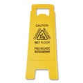 Office Jansan | Boardwalk 3690904 10 in. x 2 in. x 26 in. 2-Sided Site Safety Wet Floor Caution Sign - Yellow image number 1