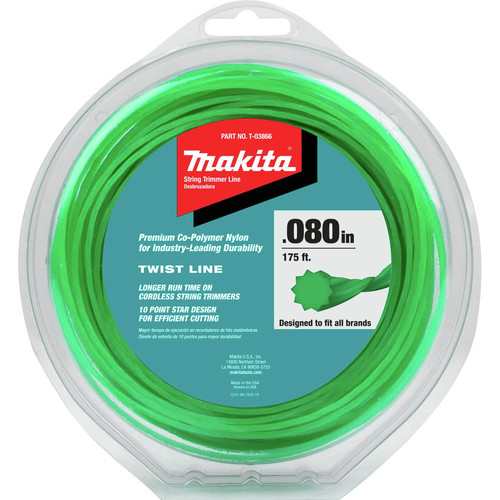 Trimmer Accessories | Makita T-03866 0.080 in. 175 ft. Twisted Trimmer Line - Green image number 0