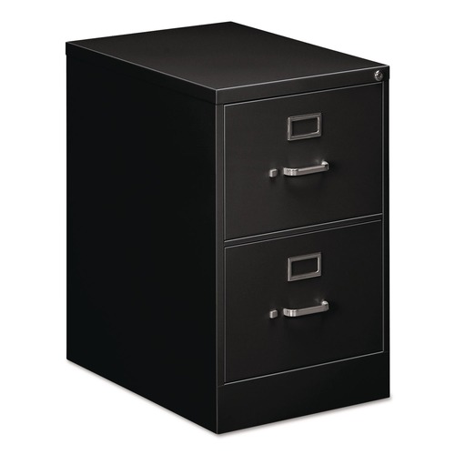  | Alera 25475 18 in. x 25 in. x 28.38 in. Economy Vertical File with 2 Legal Size File Drawers - Black image number 0