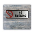 Office Jansan | Cosco 098207 9 in. x 3 in. No Smoking Brushed Metal Office Sign - Silver image number 2