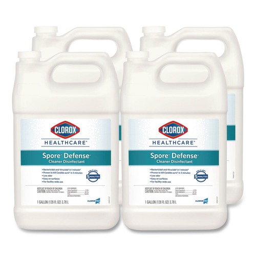 Cleaning & Janitorial Supplies | Clorox Healthcare CLO32122 Spore Defense 1-Gallon Refill Bottle Closed System Cleaner Disinfectant (4/Carton) image number 0