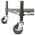  | Alera ALESW604818BL NSF Certified 48 in. x 18 in. x 72 in. 4-Shelf Wire Shelving Kit with Casters - Black image number 7