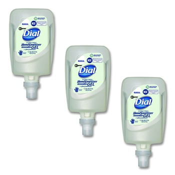 Dial Professional 1.2 L Antibacterial Gel Hand Sanitizer Refill for FIT X1 Manual Dispenser - Fragrance-Free (3/Carton)