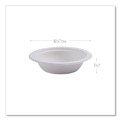 Bowls and Plates | Eco-Products EP-BL12NFA 12 oz. Vanguard Renewable and Compostable Sugarcane Bowls - White (1000/Carton) image number 2