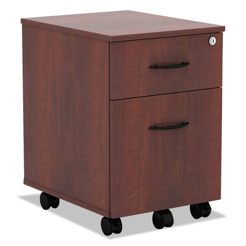  | Alera ALEVABFMC Valencia Series 15.88 in. x 19.13 in. x 22.88 in. Legal/Letter 2-Drawer Mobile Pedestal - Medium Cherry image number 0