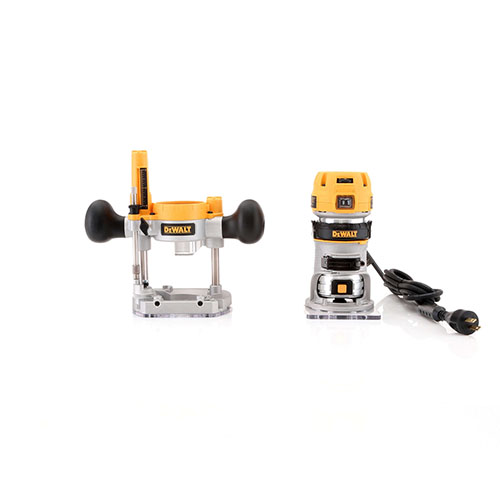 Dewalt 110V 7 Amp Variable Speed 1 1 4 HP Corded Compact Router with LED Combo Kit