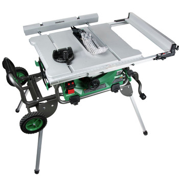 METABO HPT WOODWORKING TOOLS | Metabo HPT C10RJSM 15 Amp 10 in. Corded Table Saw with Fold and Roll Stand
