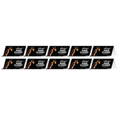 Floor Signs | Tabbies 79086 BeSafe Messaging 8 in. x 3.87 in. Table Top Tent Card - Black (10/Pack) image number 0