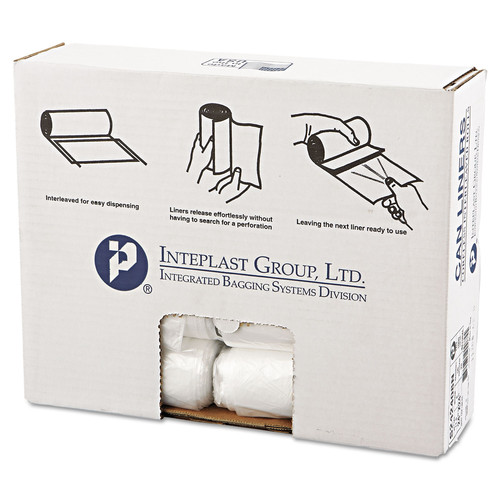 Trash Bags | Inteplast Group S242408N 10-Gallon 8 Microns 24 in. x 24 in. High-Density Commercial Can Liners - Natural (1000-Piece/Carton) image number 0
