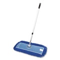 Mops | Gritt Commercial GRI17424T 24 in. x 5 in. 72 in. Silver Aluminum Handle Microfiber Dust Mop Set with Telescopic Handle - Blue (1-Kit) image number 7