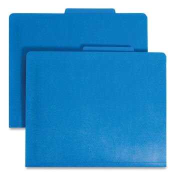 Smead 2 in. Expansion Six-Section Poly Classification Folders - Blue Exterior/Letter Size (10/Box)