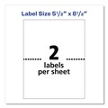 Office Jansan | Avery 05912 5.5 in. x 8.5 in. Shipping Labels with TrueBlock Technology - White (2/Sheet, 250 Sheets/Box) image number 3