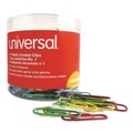  | Universal UNV95001 Plastic-Coated #1 Paper Clips with One-Compartment Dispenser Tub - Assorted Colors (500/Pack) image number 3