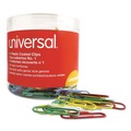 Office Jansan | Universal UNV95001 Plastic-Coated #1 Paper Clips with One-Compartment Dispenser Tub - Assorted Colors (500/Pack) image number 3