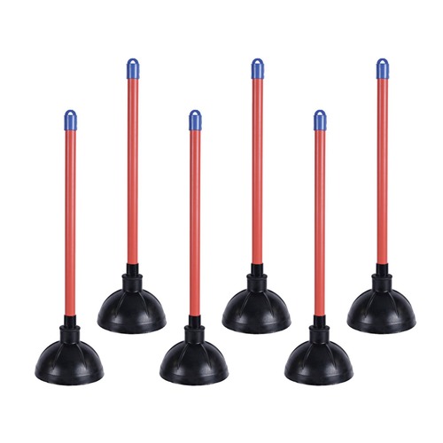 Office Jansan | Boardwalk 528188 18 in. Plastic Handle 5.63 in. dia. Toilet Plunger - Red/Black (6/Carton) image number 0