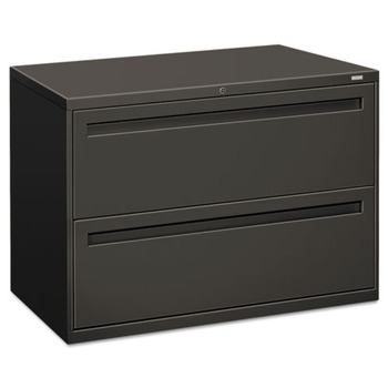 HON H792.L.S Brigade 700 Series 42 in. x 18 in. x 28 in. 2 Legal/Letter-Size File Drawers Lateral File Cabinets - Charcoal