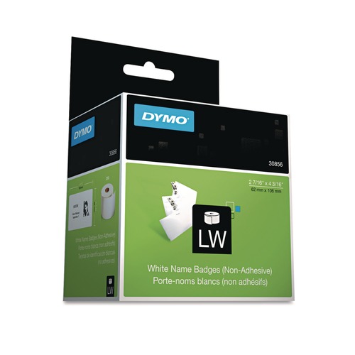Labels | DYMO 30856 2.43 in. x 4.18 in. Name Badge Insert Labels - White (1/Box) image number 0